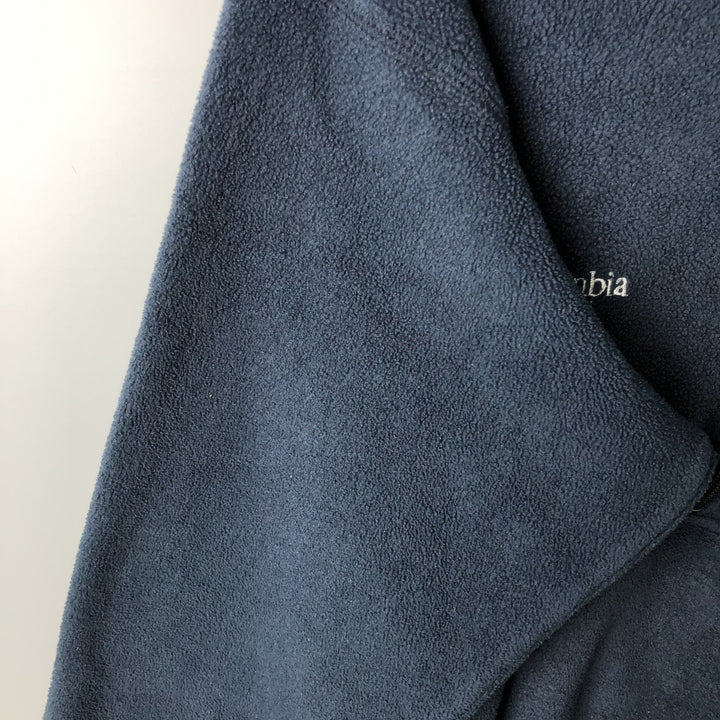 2000'S Columbia Half-Zip Fleece Pullover, Men's Size Medium polyester navy blue type Vintage Second Hand