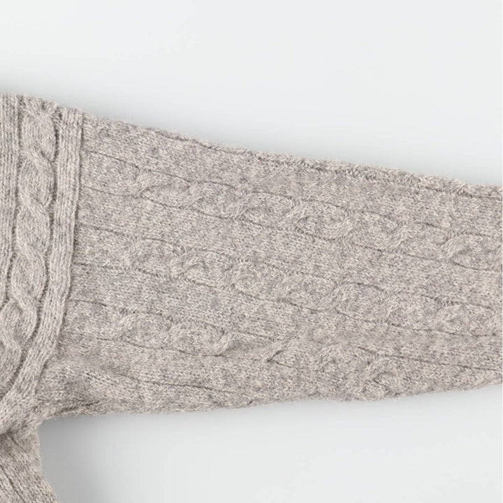 80s-90'S Eddie Bauer Black Tag Cable Knit Shawl Collar Wool Knit Cardigan Men's L Size / eaa413351