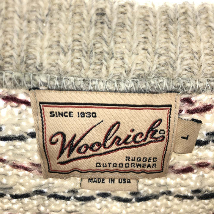 90'S WOOLRICH Birdseye Pattern Wool Knit Sweater Made in USA Men's L Size Vintage /eaa413373