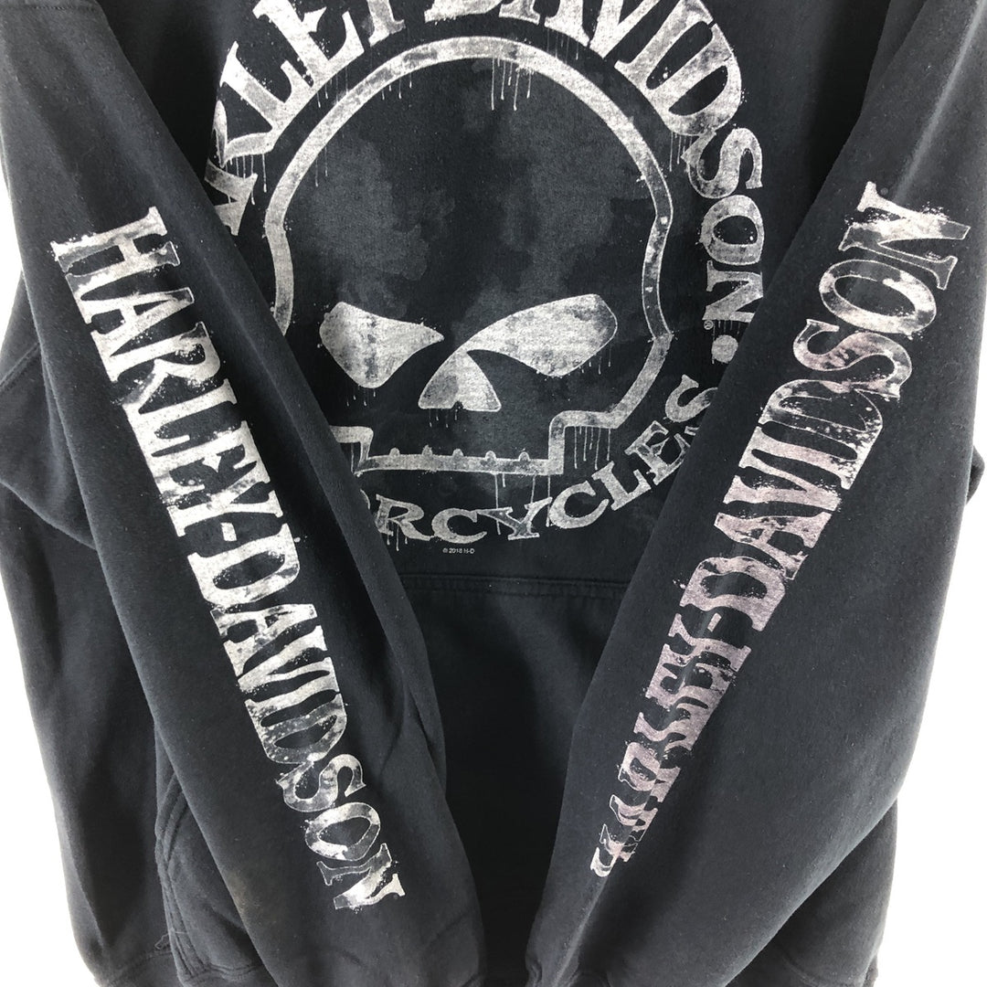 Harley-Davidson Skull Pattern Advertising Sweat Pullover Hoodie Men's L size / eaa413462