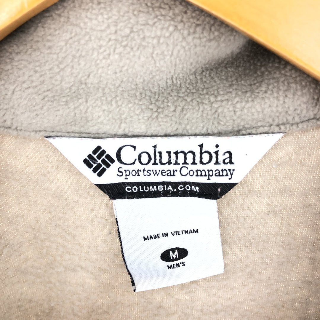 2000s~ Columbia fleece jacket, men's size M polyester Beige type Vintage Second Hand