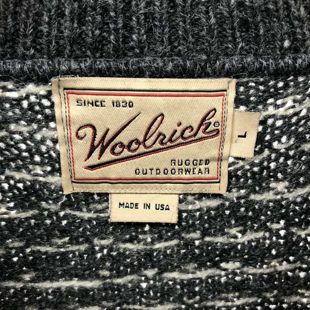 WOOLRICH Birdseye Pattern Wool Knit Sweater Made in USA Men's L size /eaa413614