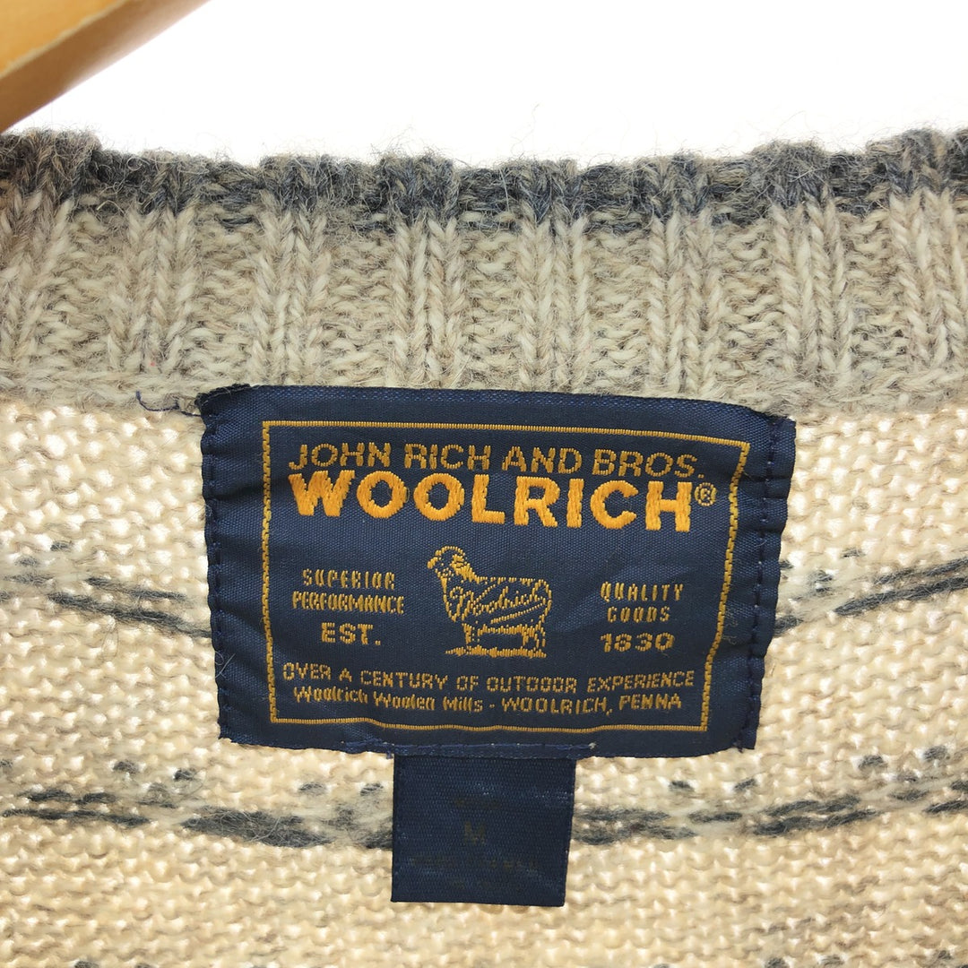 WOOLRICH Birdseye Pattern Wool Knit Sweater Men's M size /eaa413621