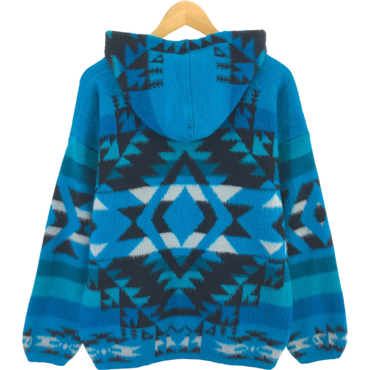 YARI ARTESANIAS Native Pattern Wool Knit Parka Made in Ecuador Men's M size /eaa413622