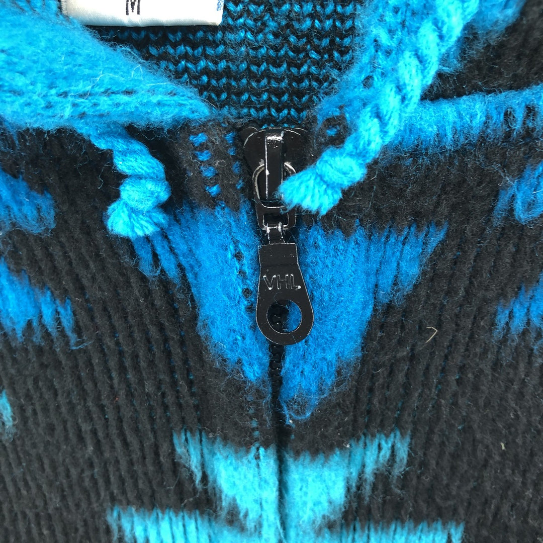 YARI ARTESANIAS Native Pattern Wool Knit Parka Made in Ecuador Men's M size /eaa413622
