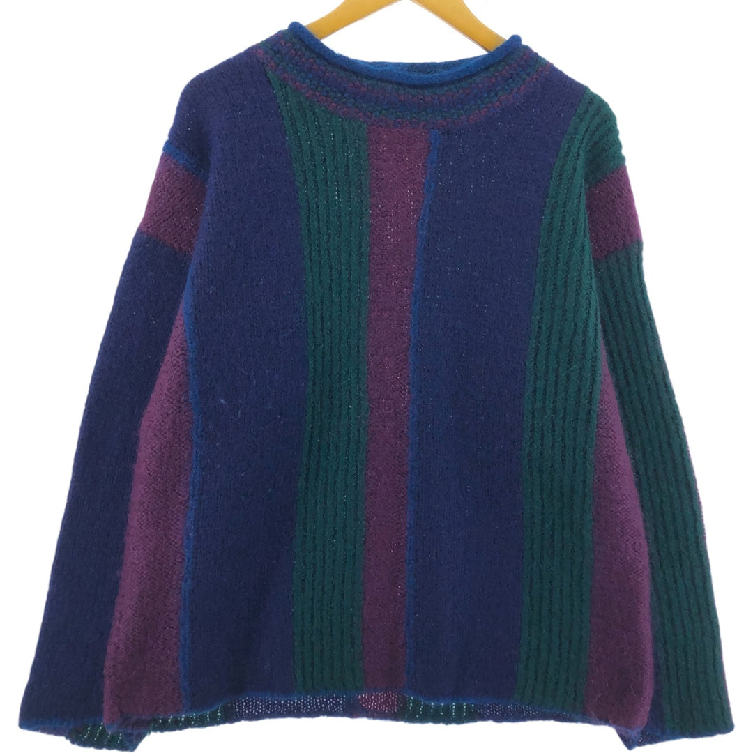 PARIS SPORTS CLUB all-over print mohair x acrylic knit sweater, men's size L /eaa413624