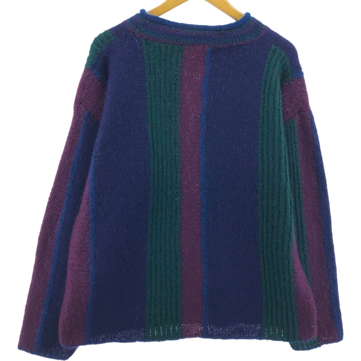 PARIS SPORTS CLUB all-over print mohair x acrylic knit sweater, men's size L /eaa413624