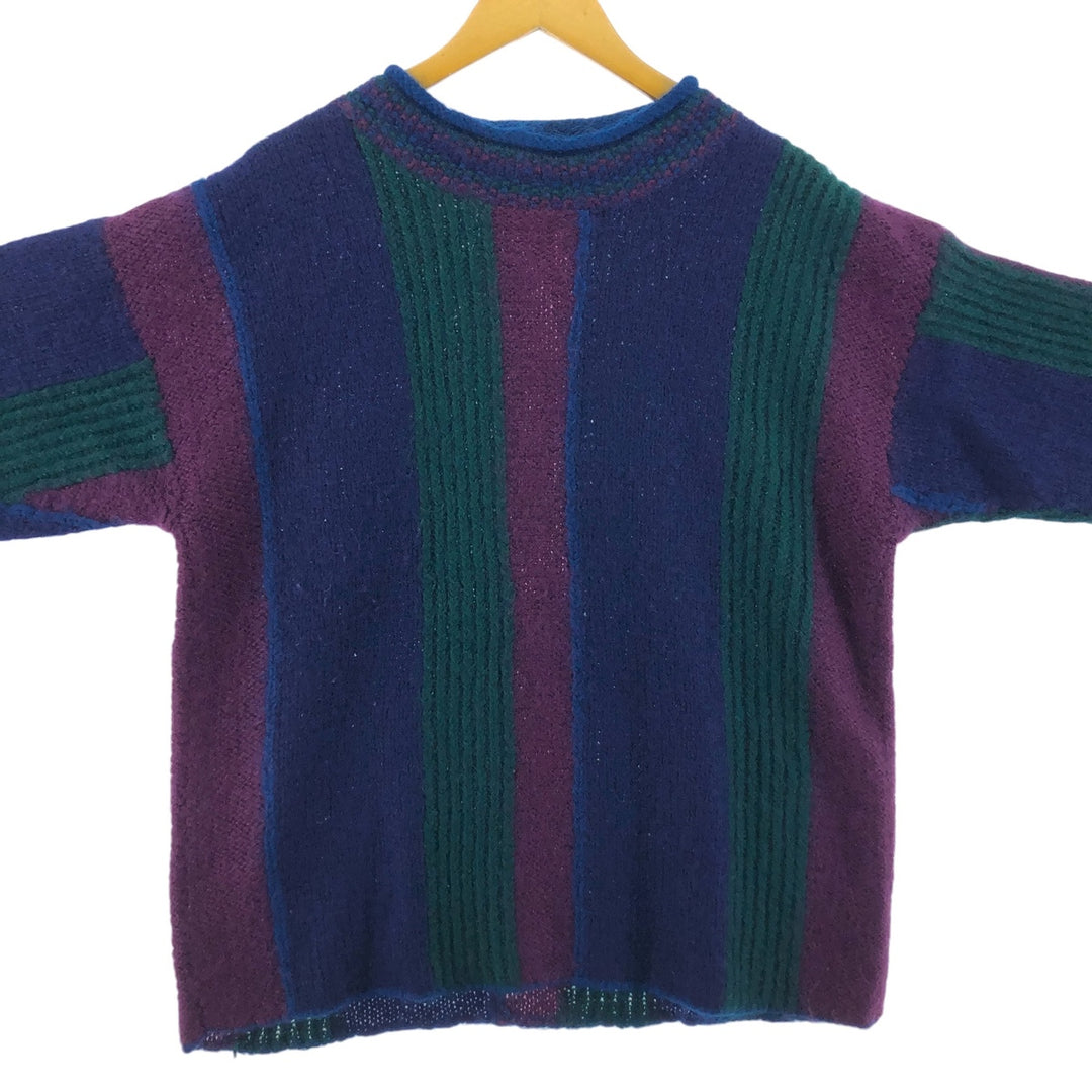 PARIS SPORTS CLUB all-over print mohair x acrylic knit sweater, men's size L /eaa413624