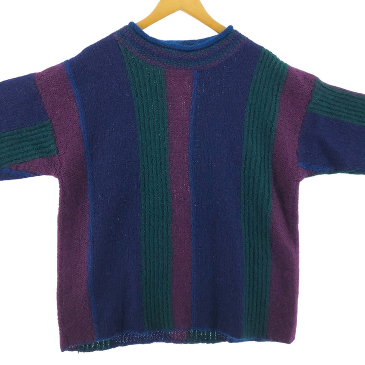 PARIS SPORTS CLUB all-over print mohair x acrylic knit sweater, men's size L /eaa413624