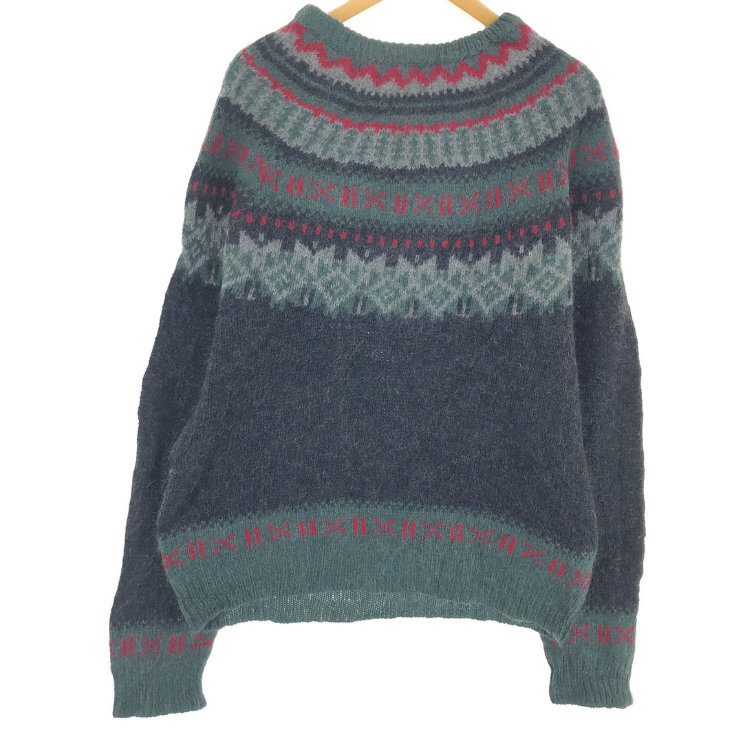80'S WOOLRICH All-over print mohair blend Nordic sweater, men's size L, vintage / eaa413639