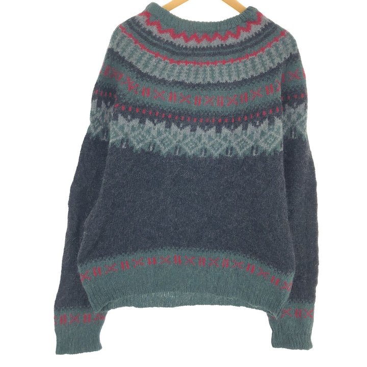 80'S WOOLRICH All-over print mohair blend Nordic sweater, men's size L, vintage / eaa413639