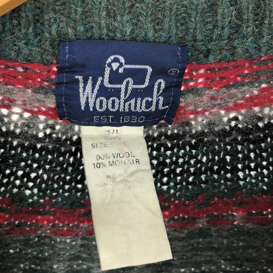 80'S WOOLRICH All-over print mohair blend Nordic sweater, men's size L, vintage / eaa413639