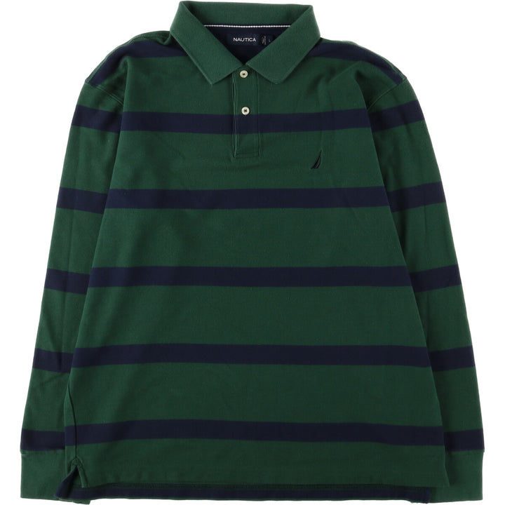 NAUTICA Long Sleeve Striped Polo Shirt Men's L /eaa413867