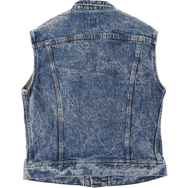 80'S Lee Riders Cut-off Sleeves Chemical Wash Denim Vest Men's M Vintage /eaa414004