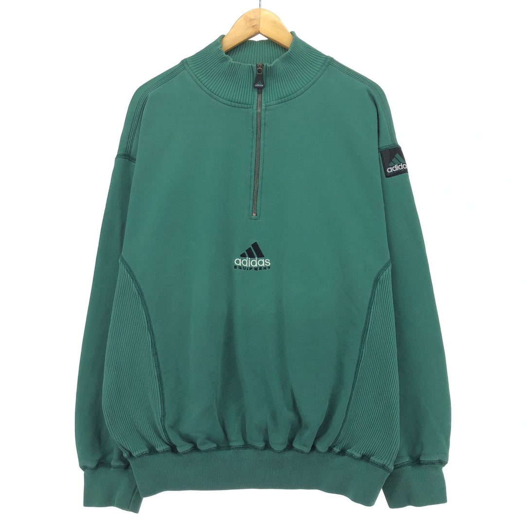 90'S Adidas Equipment Sleeve Embroidery Half Zip Sweatshirt Trainer Men's L Vintage /eaa414088