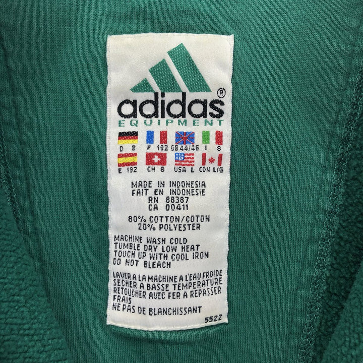 90'S Adidas Equipment Sleeve Embroidery Half Zip Sweatshirt Trainer Men's L Vintage /eaa414088