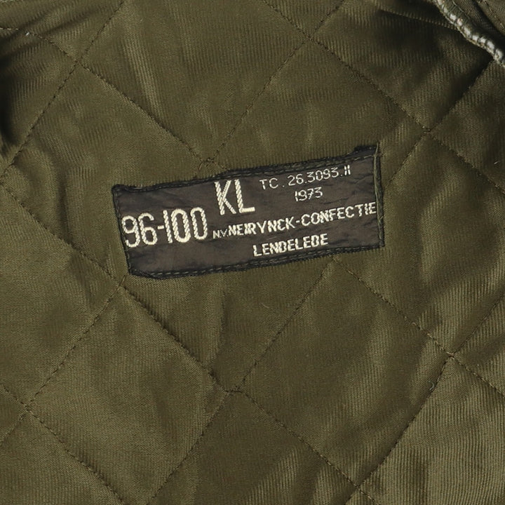 1970'S Dutch Army Military Liner Jacket, Size M, Men's, 1996-100, Vintage unclear Khaki type sage green Vintage Second Hand