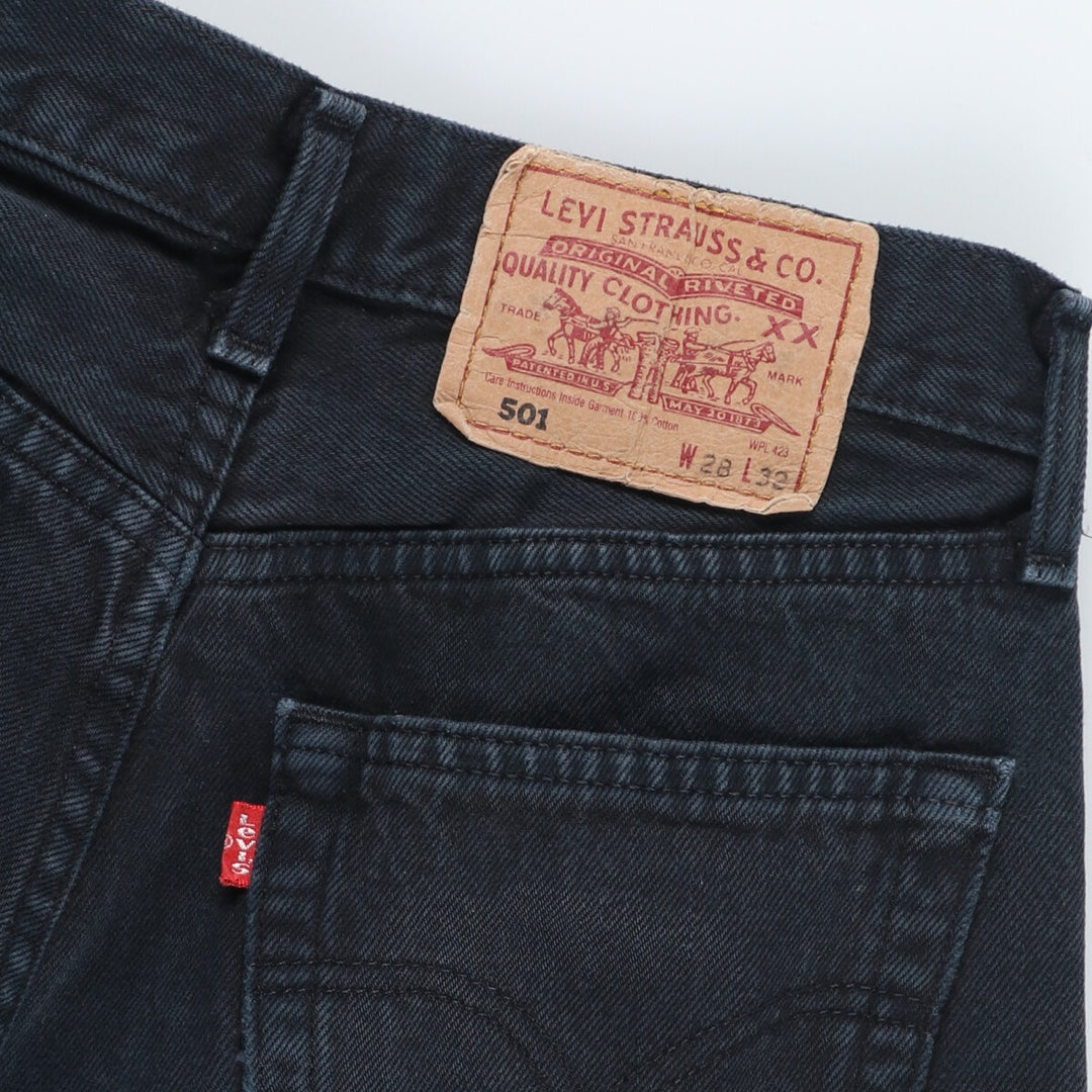 90'S Levi's 501 Black Denim Straight Denim Pants Made in France Women's L (w27) Vintage /eaa414234