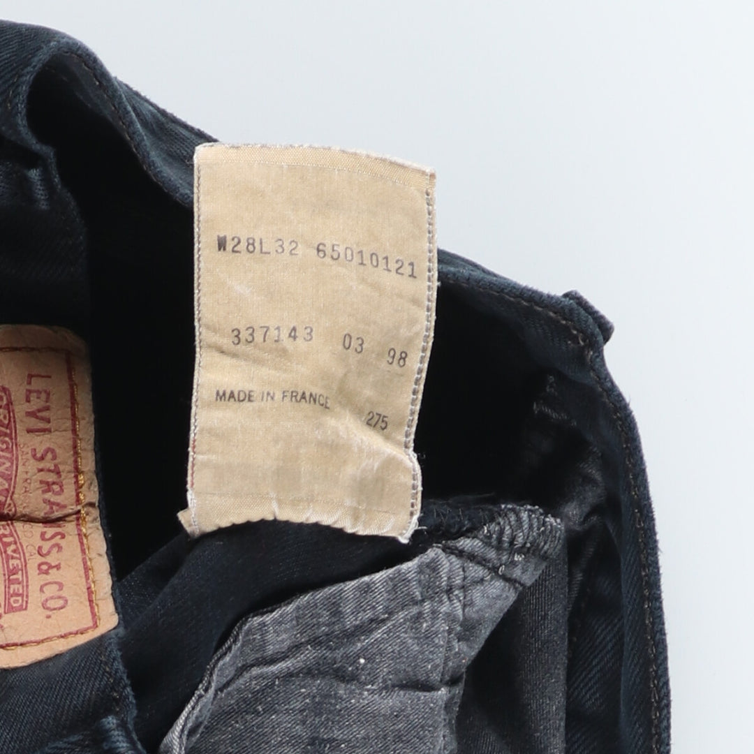 90'S Levi's 501 Black Denim Straight Denim Pants Made in France Women's L (w27) Vintage /eaa414234