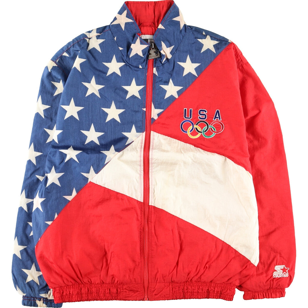 90'S Starter USA Olympic Team All-Over Stars and Stripes Nylon Jacket Men's Medium Vintage /eaa414696