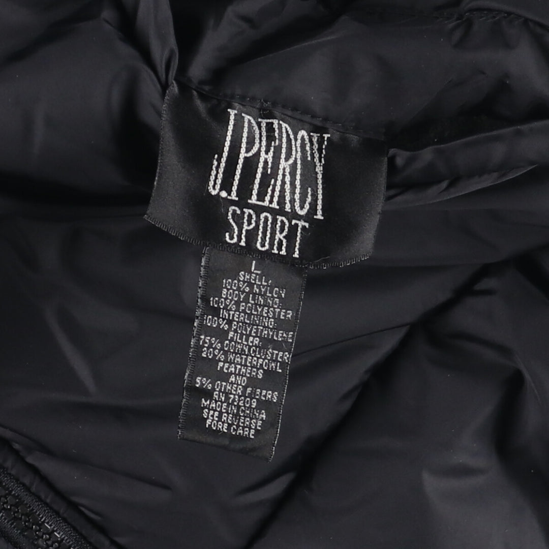 J.PERCY SPORT fleece and down vest, men's size L Nylon black type Vintage Second Hand
