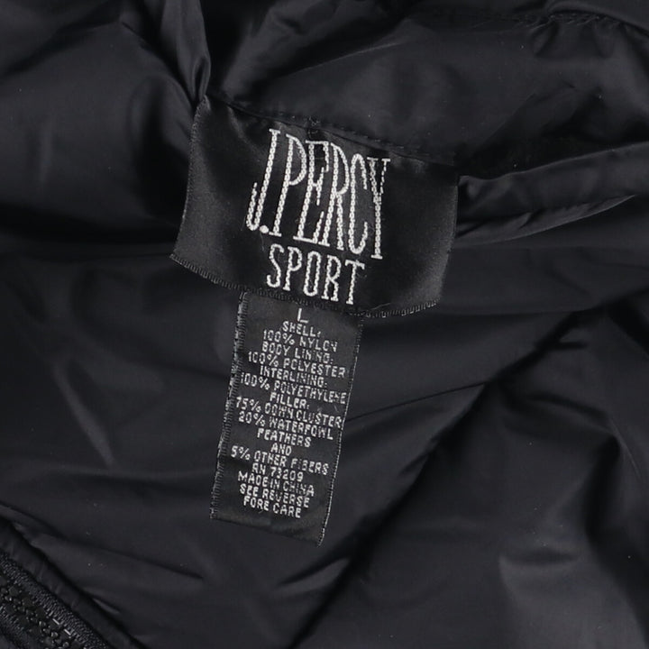 J.PERCY SPORT fleece and down vest, men's size L Nylon black type Vintage Second Hand