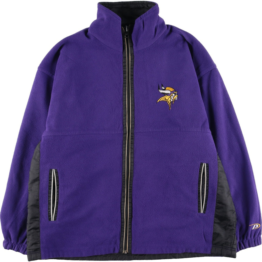 Pro Player NFL Minnesota Vikings Reversible Nylon and Fleece Jacket, Men's Size Large polyester purple type Vintage Second Hand