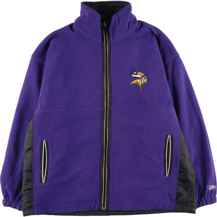 Pro Player NFL Minnesota Vikings Reversible Nylon and Fleece Jacket, Men's Size Large polyester purple type Vintage Second Hand