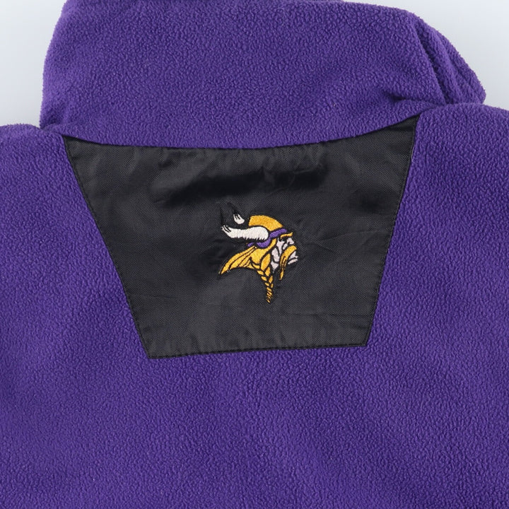 Pro Player NFL Minnesota Vikings Reversible Nylon and Fleece Jacket, Men's Size Large polyester purple type Vintage Second Hand