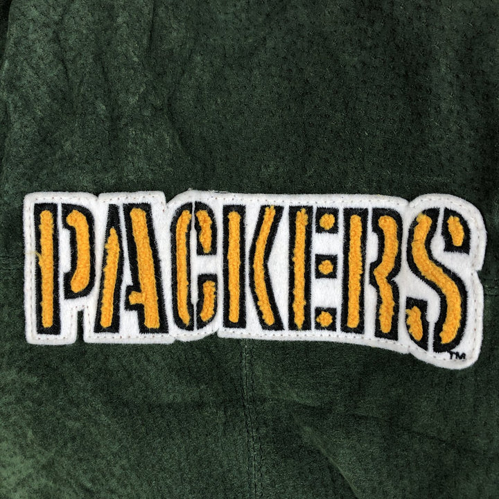 90'S Carl Banks NFL Green Bay Packers Padded Leather Blouson, Men's Size XL genuine leather Khaki type Vintage Second Hand