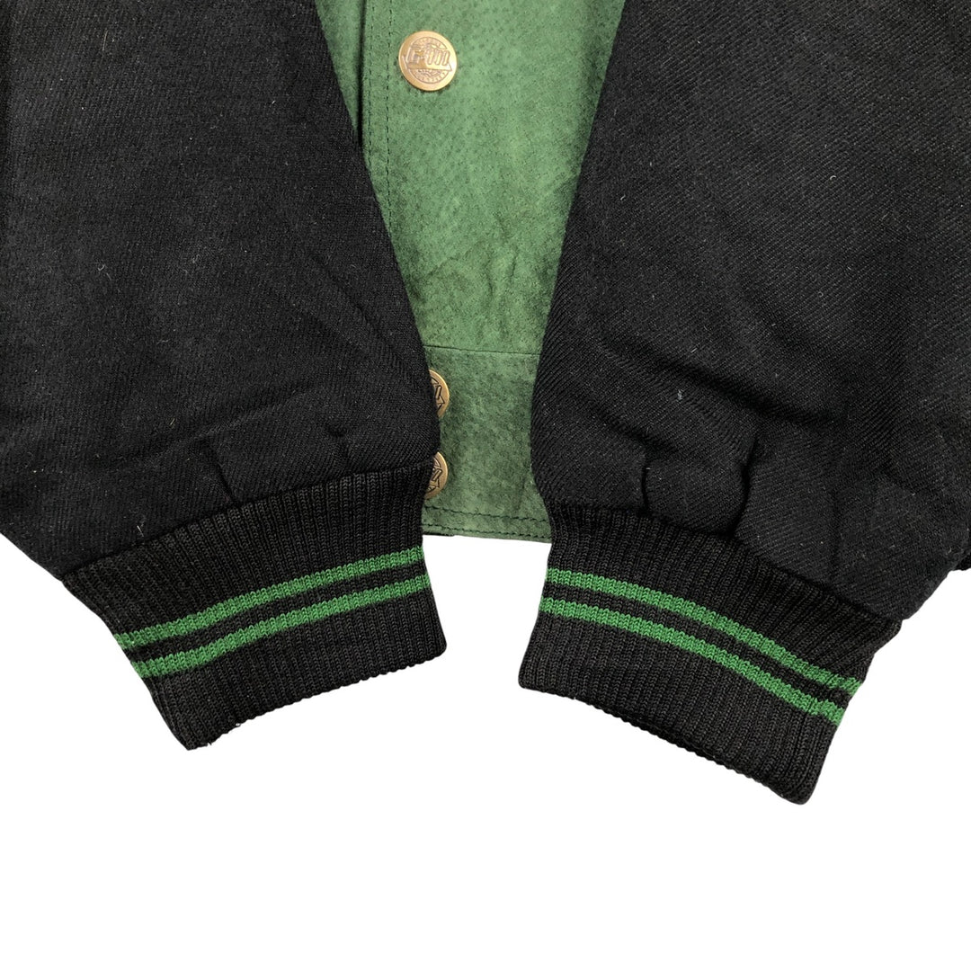 90'S Carl Banks NFL Green Bay Packers Padded Leather Blouson, Men's Size XL genuine leather Khaki type Vintage Second Hand