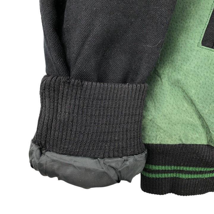 90'S Carl Banks NFL Green Bay Packers Padded Leather Blouson, Men's Size XL genuine leather Khaki type Vintage Second Hand