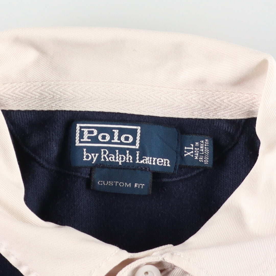 Ralph Lauren POLO by Ralph Lauren CUSTOM FIT Border Pattern Long Sleeve Rugby Shirt Men's XL /eaa414875