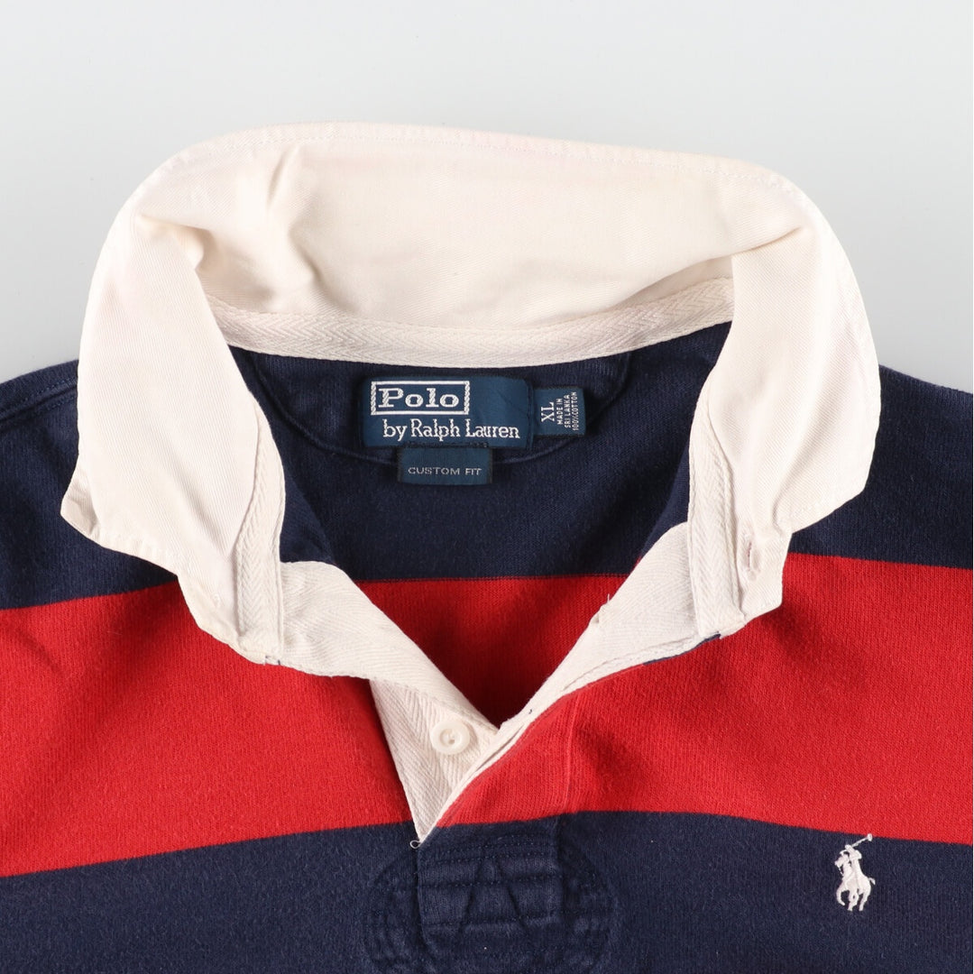 Ralph Lauren POLO by Ralph Lauren CUSTOM FIT Border Pattern Long Sleeve Rugby Shirt Men's XL /eaa414875