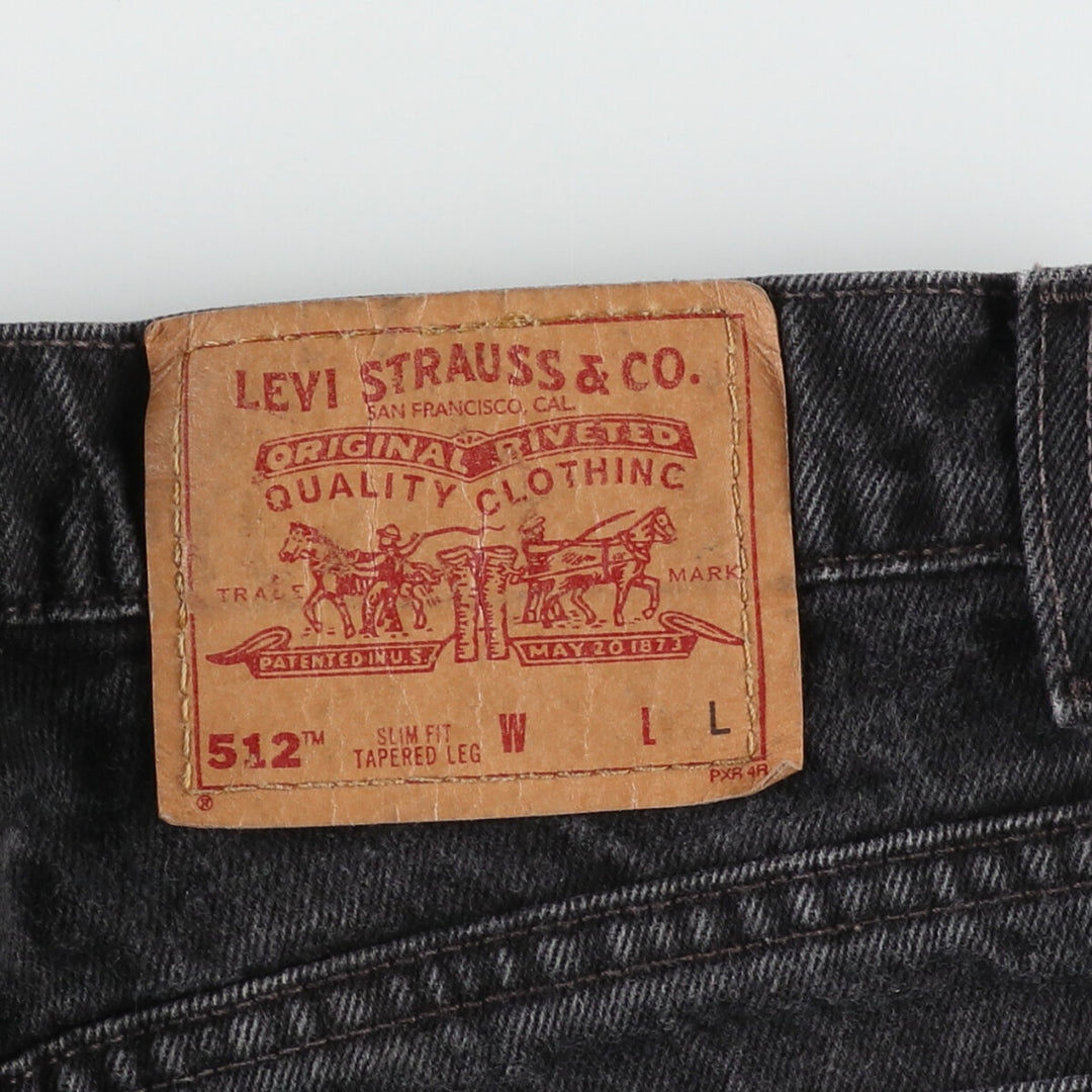90'S Levi's 512 SLIM FIT TAPERED LEG Black Denim Tapered Denim Pants Made in USA Women's L (w28) /eaa414902