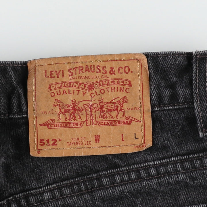 90'S Levi's 512 SLIM FIT TAPERED LEG Black Denim Tapered Denim Pants Made in USA Women's L (w28) /eaa414902