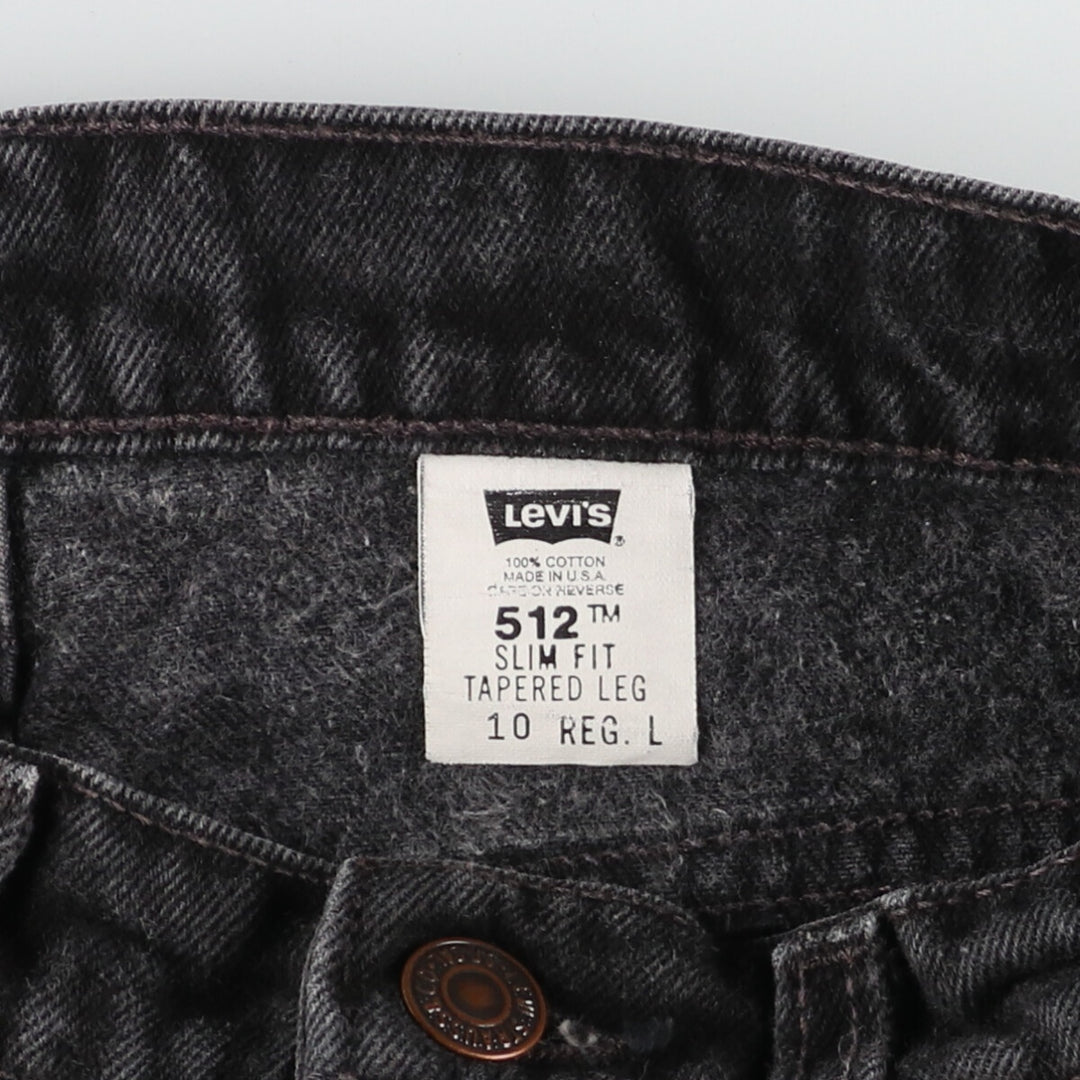 90'S Levi's 512 SLIM FIT TAPERED LEG Black Denim Tapered Denim Pants Made in USA Women's L (w28) /eaa414902