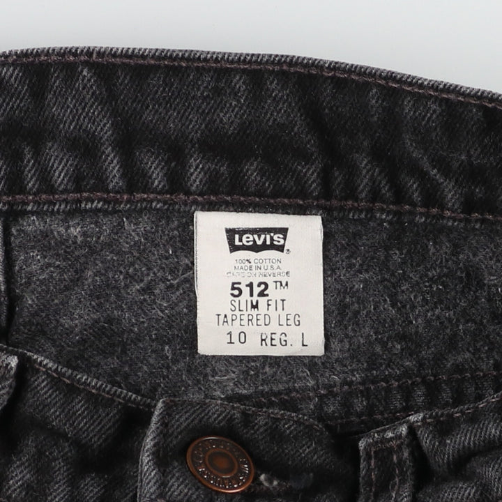 90'S Levi's 512 SLIM FIT TAPERED LEG Black Denim Tapered Denim Pants Made in USA Women's L (w28) /eaa414902