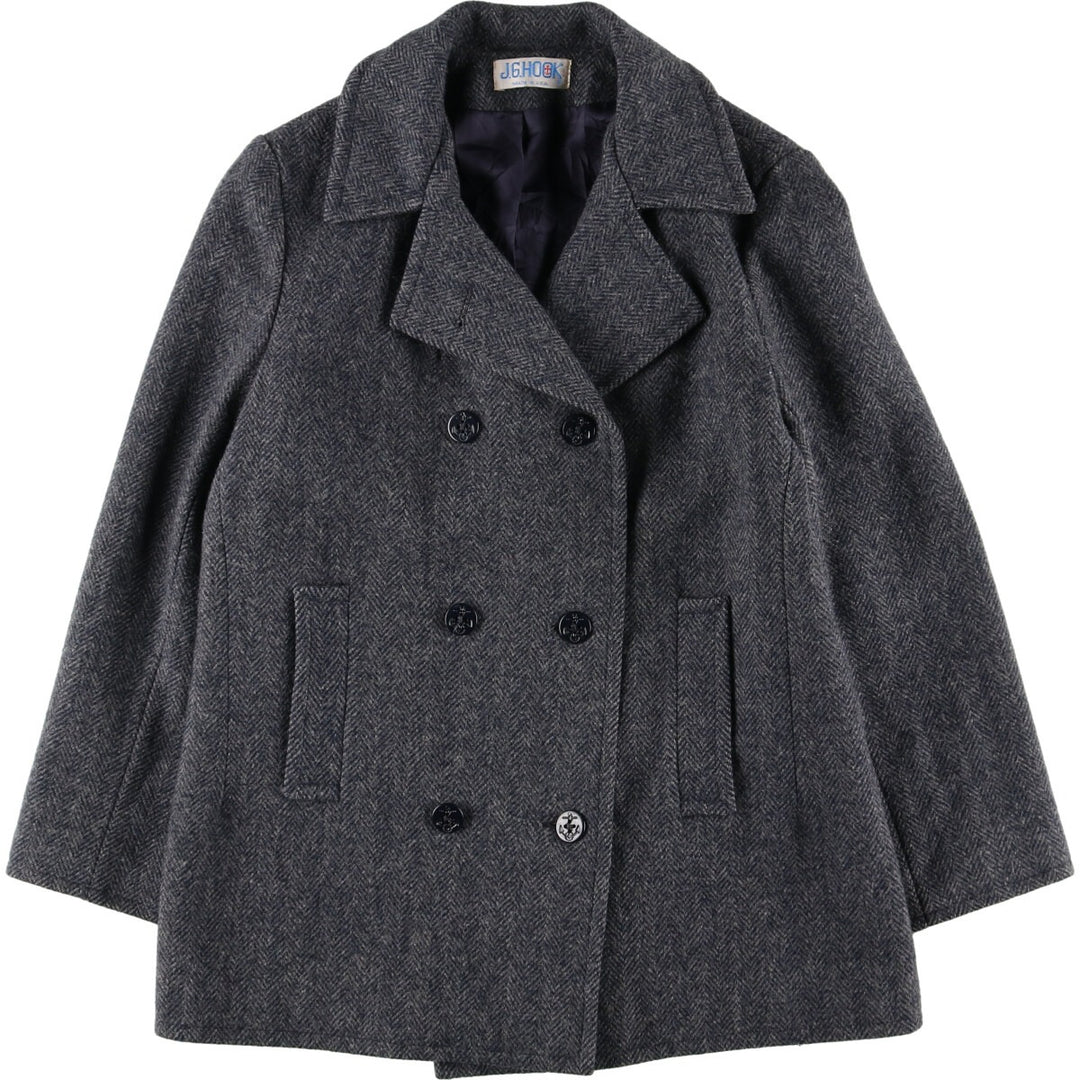 80'S JGHOOK Herringbone Peacoat Made in USA Women's L Vintage /eaa414981