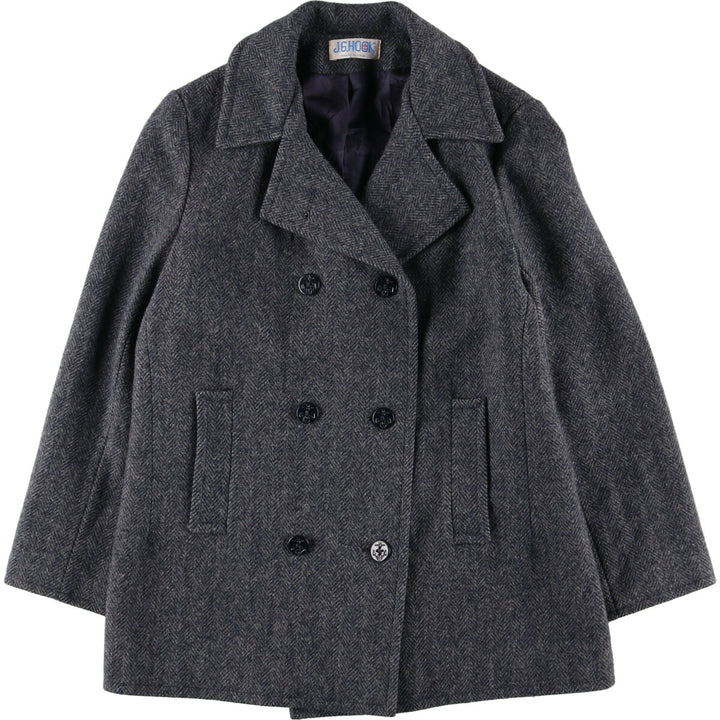80'S JGHOOK Herringbone Peacoat Made in USA Women's L Vintage /eaa414981