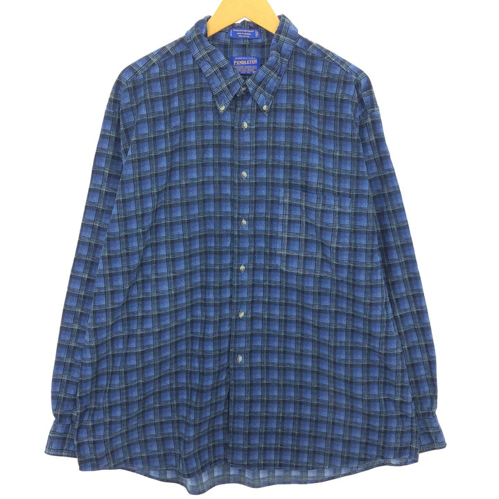 00'S Pendleton Check Pattern Long Sleeve Button Down Shirt Men's L /eaa414990