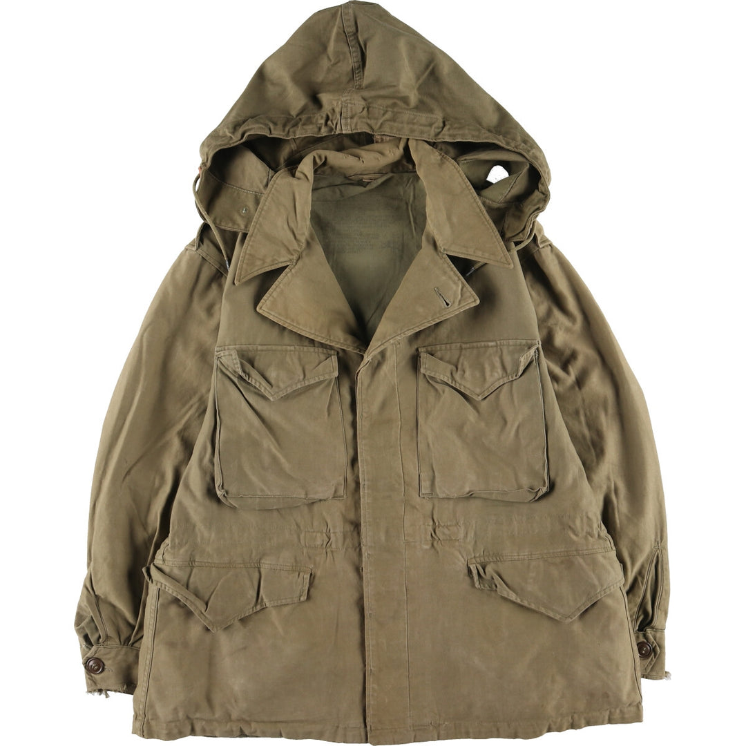 1940'S US military genuine M-1943 hooded military field jacket made in USA 40S men's size L vintage /eaa415328