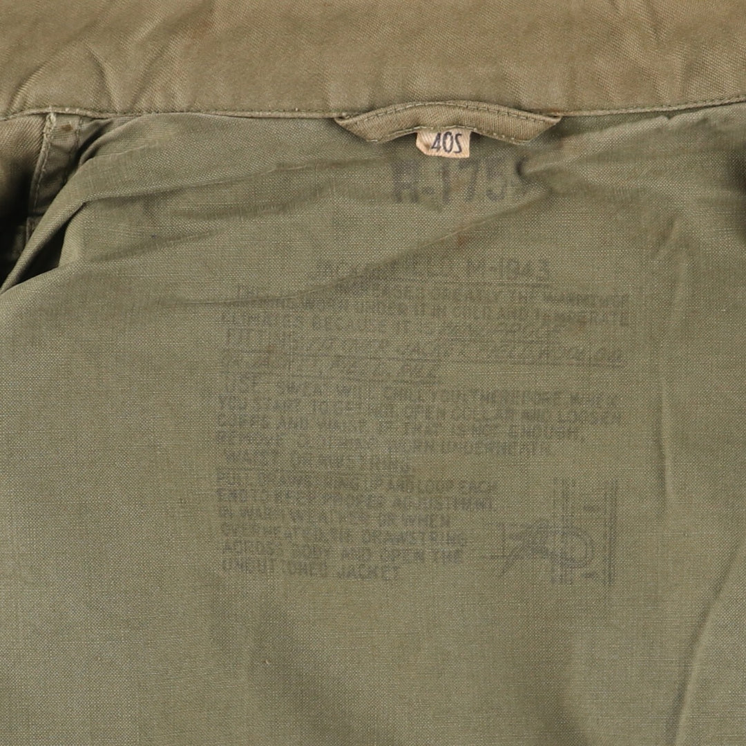 1940'S US military genuine M-1943 hooded military field jacket made in USA 40S men's size L vintage /eaa415328