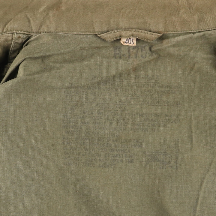 1940'S US military genuine M-1943 hooded military field jacket made in USA 40S men's size L vintage /eaa415328