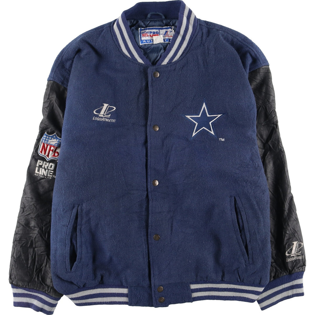 90'S LOGO ATHLETIC NFA Dallas Cowboys Wool Leather Sleeve Jacket Award Jacket Varsity Jacket Men's L /eaa415347