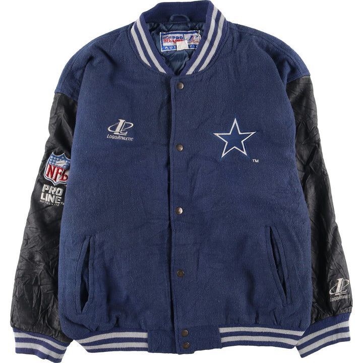 90'S LOGO ATHLETIC NFA Dallas Cowboys Wool Leather Sleeve Jacket Award Jacket Varsity Jacket Men's L /eaa415347
