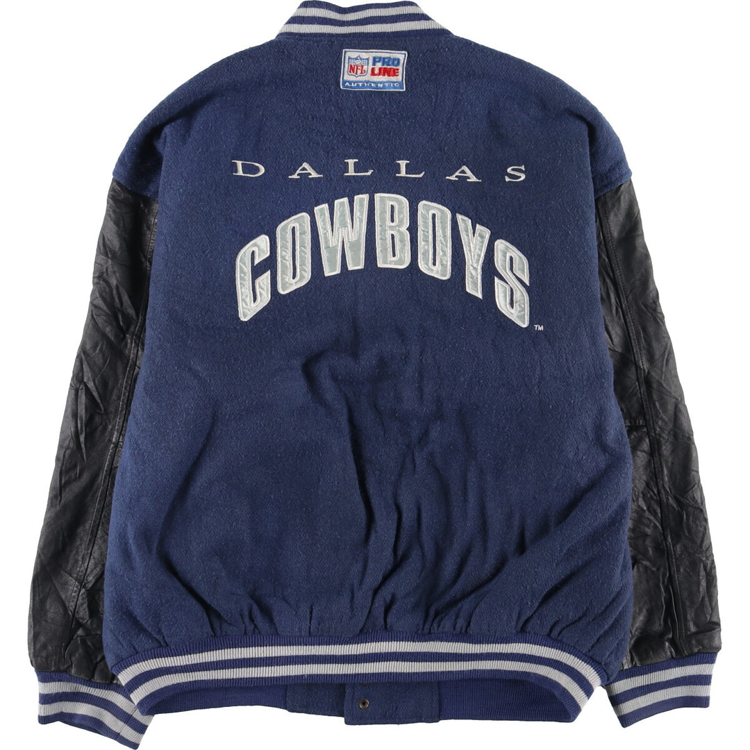 90'S LOGO ATHLETIC NFA Dallas Cowboys Wool Leather Sleeve Jacket Award Jacket Varsity Jacket Men's L /eaa415347