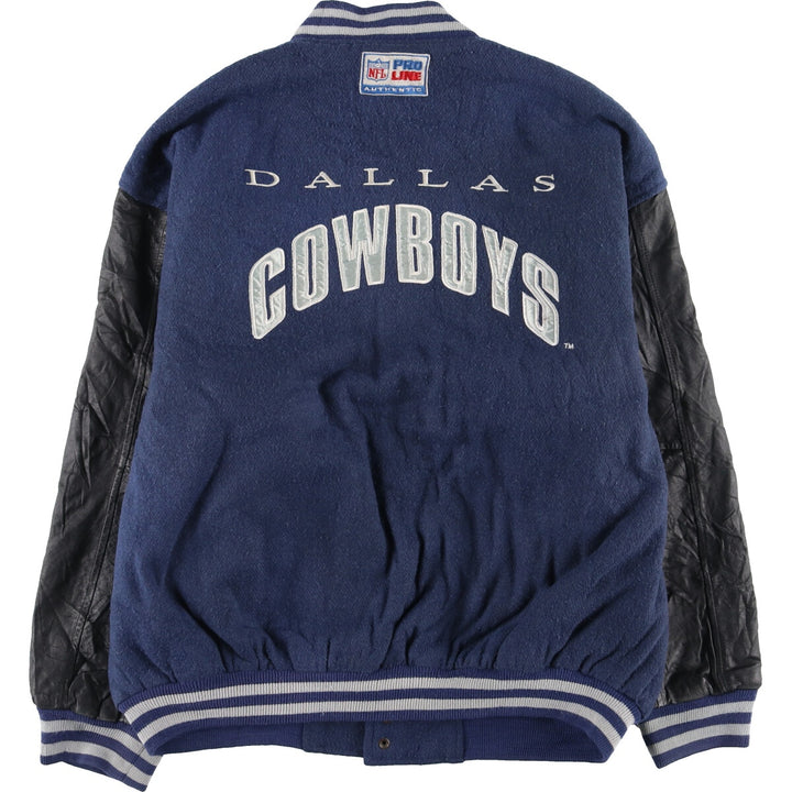 90'S LOGO ATHLETIC NFA Dallas Cowboys Wool Leather Sleeve Jacket Award Jacket Varsity Jacket Men's L /eaa415347