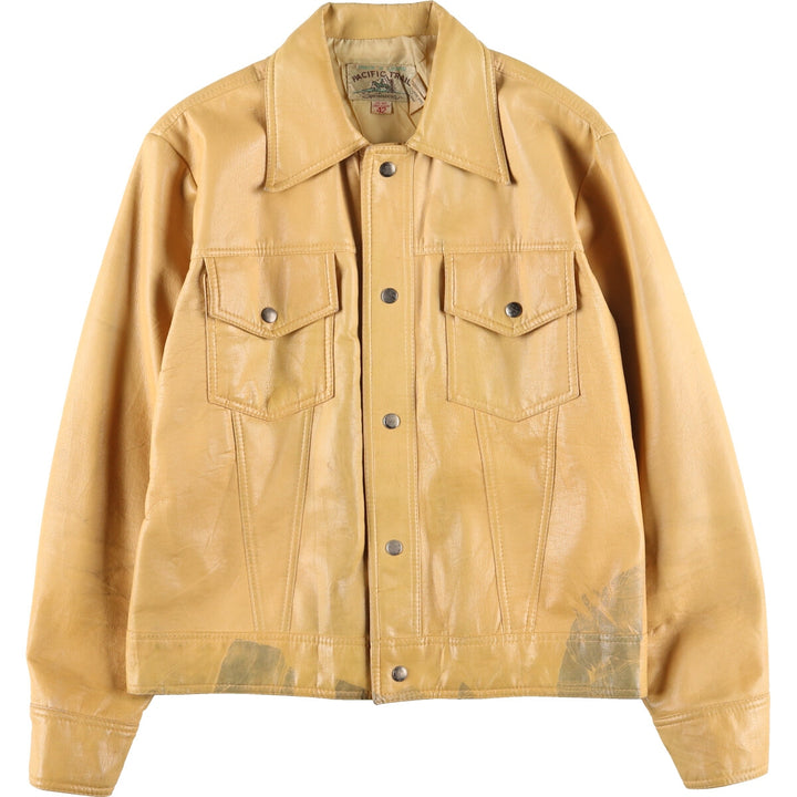70'S PACIFIC TRAIL Trucker Jacket Faux Leather Jacket Men's M Vintage /eaa415374