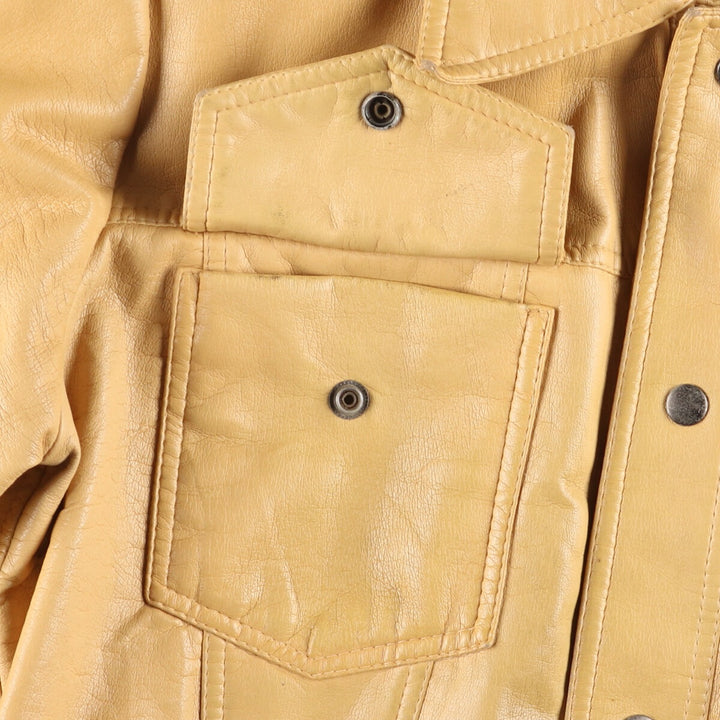 70'S PACIFIC TRAIL Trucker Jacket Faux Leather Jacket Men's M Vintage /eaa415374